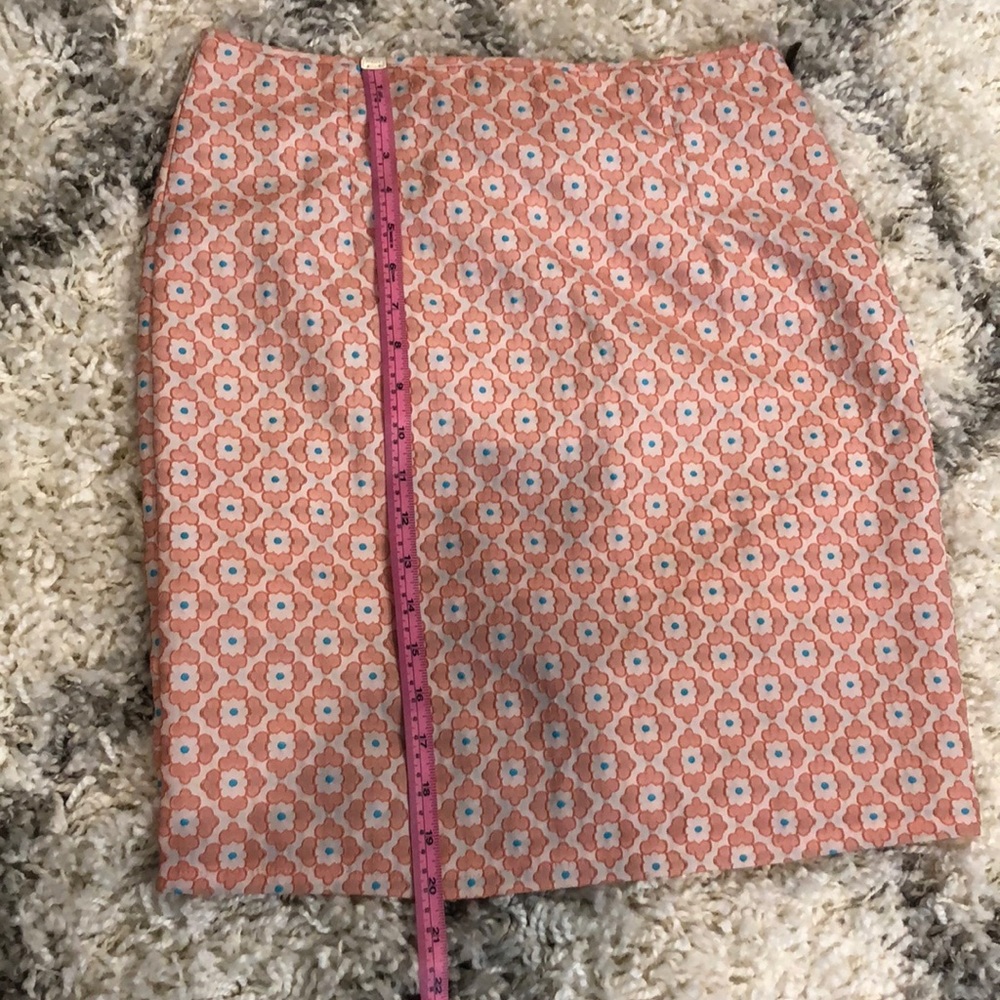 Peach and Blue Patterned pencil skirt - Picture 7 of 8